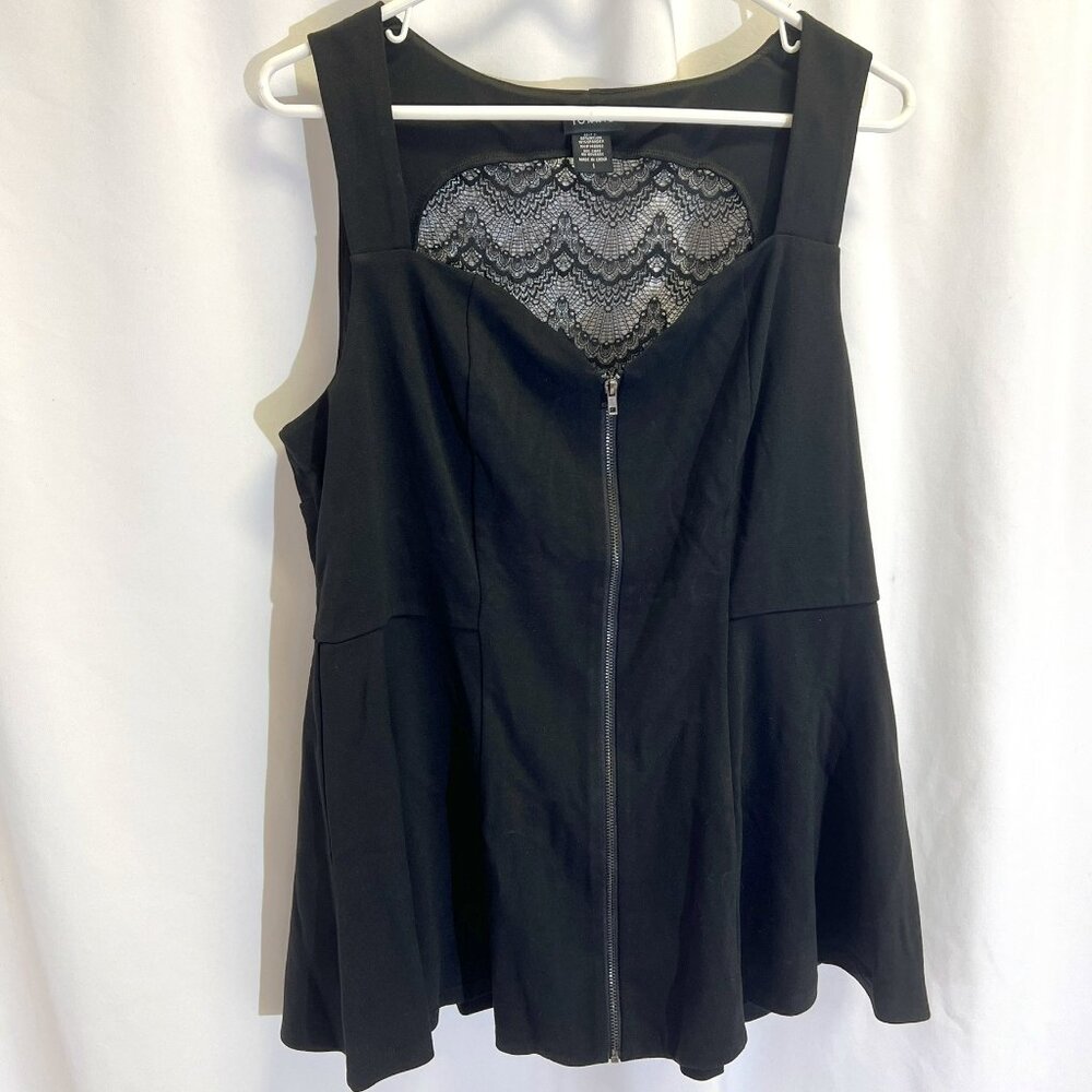 Torrid Tank Top Flare Waist Zip Up Front Lace Back